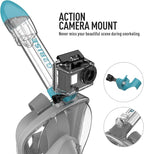G2RISE Full Face Snorkel Mask Adults Snorkeling Set Gear for Kids with Detachable Camera Mount, Safe Breathing, Anti Fog Anti Leak