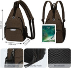 MOSISO Sling Backpack Travel Hiking Daypack, Crossbody Convertible Sling Bag with Front Pocket One Shoulder Chest Bag