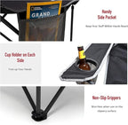 SUNNYFEEL Oversized Folding Camping Chair 2 Pack 500 LBS Heavy Duty Lawn Chairs for Adults Black Portable Folding with Armrest, Cup Holder, Pocket ＆Bag for Outdoor Camping/Beach/Travel/Picnic/Fishing