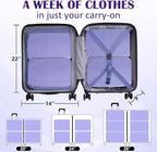 Large Compression Packing Cubes for Travel, 2 Set Compression Bags Travel Cubes for Packing Suitcase Organizer Luggage Organizer Bags Set, Purple