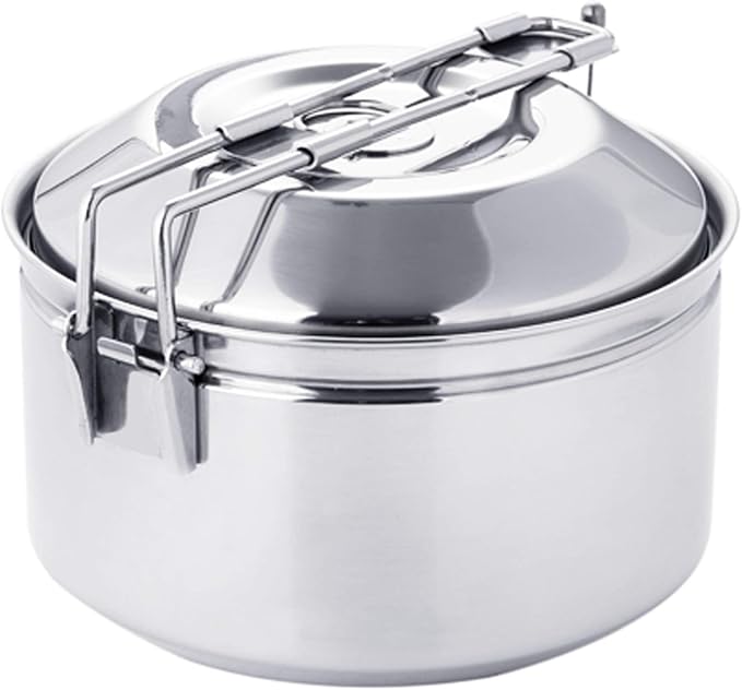 Fire-Maple Antarcti 1.0 Liter Stainless Steel Camping Bowls with Locking Lid, Camping Cook Pot Folding Handle