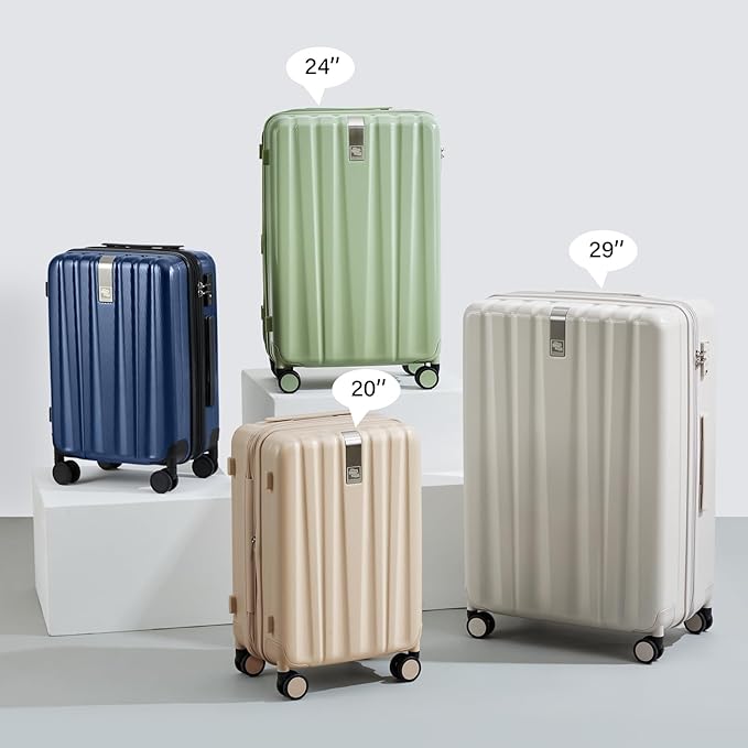 Hanke Expandable Hardshell Luggage Sets 3 piece Carry On Luggage with Wheels Suitcases Lightweight Checked Travel Luggage Rolling Large Suitcase Travel Luggage Bag Woman Men 20/24/29 Inch(Dark Blue)