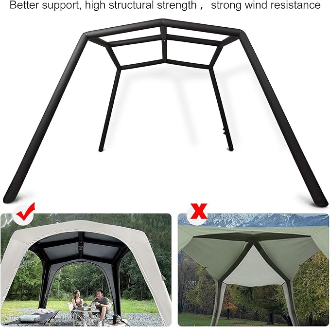 4-6 Person Inflatable Camping Tent Tarp Sun Shelter Blow Up Tent Easy Setup Waterproof Portable Air Canopy House Gazebos for Camping Backpacking Hiking Picnics Fishing