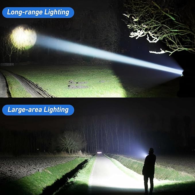Rechargeable LED Flashlights High Lumen,99,000 Lumens Super Bright Flashlight,Powerful Flash Light 5 Modes for Home Outdoor Camping Hiking