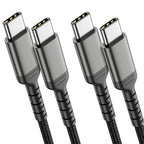 3ft USB C to C Cable 2 Pack, USB 2.0 Braided USB C to USB C Cable Fast Charging Compatible with Apple iPhone 15 iPad mini/Air Samsung Galaxy S23 Ultra Google Pixel 7, USBC Cable 1m