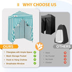 EAGLE PEAK Flex Ultra Compact 5x5 Pop-up Canopy, Sun Shelter, Changing Room, Portable Privacy Tent for Pool, Fashion Photoshoots, or Camping, White/Light Blue