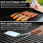POLIGO 22PCS Heavy Duty BBQ Grill Accessories Set, Non-Slip Grill Tools for Outdoor Grill Set Thicker Stainless Steel Grill Utensils Set, Deluxe Grilling Tools Set in Aluminum Case Ideal Gifts for Men