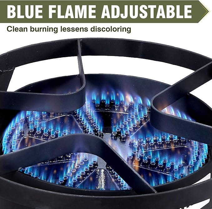 Bestfire 16" Single Propane Burner Camping Stove with 4 Feet High Pressure 0-20 PSI Gas Burner Adjustable Hose 200,000 BTU for Frying, Camping, Home Brewing and Turkey Frying