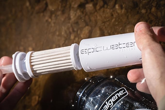 Epic Water Filters Nalgene OG Water Bottle with Filter, USA Made, BPA Free, Removes 99.99% Tap Water Contaminants, Forever Chemicals, Slate Blue, 48 oz