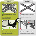 VILLEY Tall Directors Chair, Folding Camping Chairs, Makeup Artist Chair with Foot Rest, 900D Fabric for Tailgating Camp Lawn Picnic Fishing Beach, Supports 350 LBS, Green