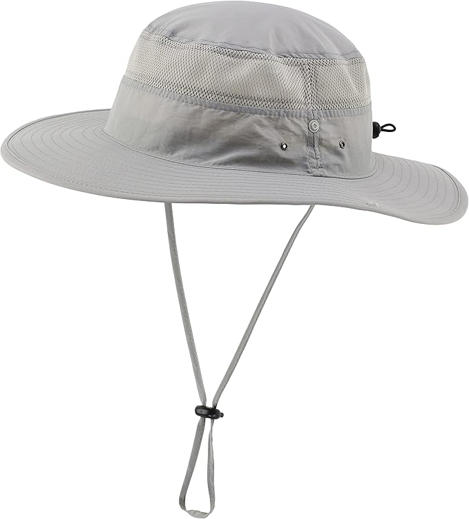 Connectyle Wide Brim Sun Hat for Men Breathable Cowboy Boonie Hat UPF 50+ Sun Protection Bucket Hat for Fishing Hiking