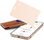 [Apple MFi Certified] Wallet Tracker Card with Apple Find My (iOS Only) Rechargeable Air Tracker Tags Bluetooth Wallet Finder IP68 Waterproof GPS Tracker Item Finder for Keys, Bags, Passport Pink