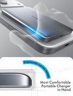 LISEN Qi2 15W Ultra Slim MagSafe Battery Pack,5000mAh Fast Charging MagSafe Power Bank Slim Wireless,Slim Magnetic Portable Charger,Magnetic Power Bank for iPhone Air/17/16/15-12 Series,Pearl White