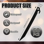 50 Pcs Plastic Tent Stakes 9 Inch Heavy Duty Tent Pegs Spike Hook Stakes Light Safe Tent Stakes, Plastic Inflatable Stakes for Halloween Christmas Garden Decorations Camping Outdoor Lawn Tarp