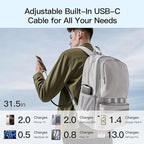 45W Power Bank, Portable Charger Built-in Retractable Cables with LED Display, 10000mAh 2 USB-C Fast Charging Powerbank for iPhone 16/15 Series, MacBook, and More