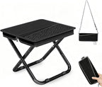 Portable Pocket Camping Chair,Ultralight Foldable Camp Stool with Compact Carry Bag, Heavy-Duty 220LBS Capacity for Outdoor Hiking, Fishing, Travel (Black)