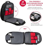Swissdigital Design Travel Backpack for men, TSA Friendly USB Charging RFID Protection Business Backpack Fits 15.6" Laptops Black | J14-BR