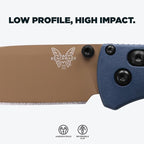 Benchmade - Bugout 535 EDC Knife with Crater Blue Grivory Handle (535FE-05)