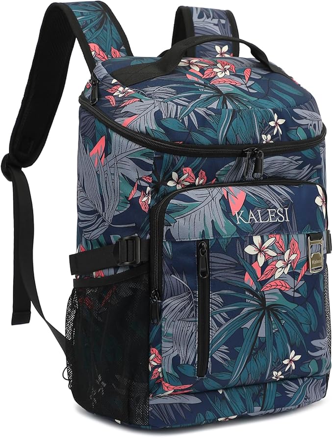 Kalesi Cooler Backpack 36 Cans Lightweight Insulated Backpack Cooler Leak-Proof Travel Camping Lunch Backpack Outdoor Cutlery Backpack for Men and Women