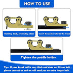 1006 2 PCS Adjustable Kayak Paddle Holder Track Mount Fits Various Shaft Diameters –Universal Rail Mount for Paddle, Fishing Rod, Net – Kayak Accessories for Fishing & Touring