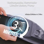 Queen Air Mattress wit with 1300mAh Battery Powered Pump,18"Raised Super soft and comfortable Dutch velvet fabric750lbs Support Portable Inflatable Mattress,Air Bed for Camping, Home and Guest-Purple