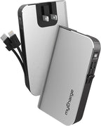 myCharge Portable Charger with Wall Plug – 10050mAh Fast Charger – Power Bank for iPhone, Samsung, Android & More - External Battery Pack Portable Charger with Built-in Cables (Lightning + USB-C)