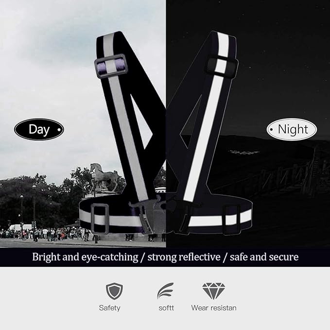 Reflective Vest Running Gear 3Pack, Adjustable Safety Vests High Visible Reflective Belt Straps