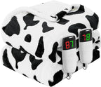 Cow Print Electric Heated Blanket Queen Size,84X90 Black Heating Blanket Queen with Dual Control&Timer&10 Heat Levels,Cute Cow Decor Sherpa Blankets Warmer Gifts for Bed Women Adults,ETL