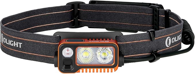 OLIGHT Array 2 Pro 1500 Lumens Headlamp with Red Light Option, Powered by USB-C Rechargeable LED Headlight with Motion Sensor for Outdoors, Camping, Running, Working (Orange)