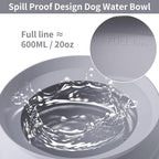 SLSON Spill Proof Dog Water Bowl for Cars,Collapsible No Splash Dog Travel Bowls Integrated Molding Portable Pet Bowl for Vehicle Road Trip Truck,RV,SUV,Boat Accessories (Cold Grey)