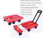 Folding Hand Truck Cart with Extendable Handle, 6 Wheels for Easy Luggage and Furniture Moving, Compact Design