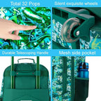 Kids Suitcases for Boys, Cute Dinosaur Luggage Rolling with Wheels, kids carry on luggage for Children Toddler Elementary - Green