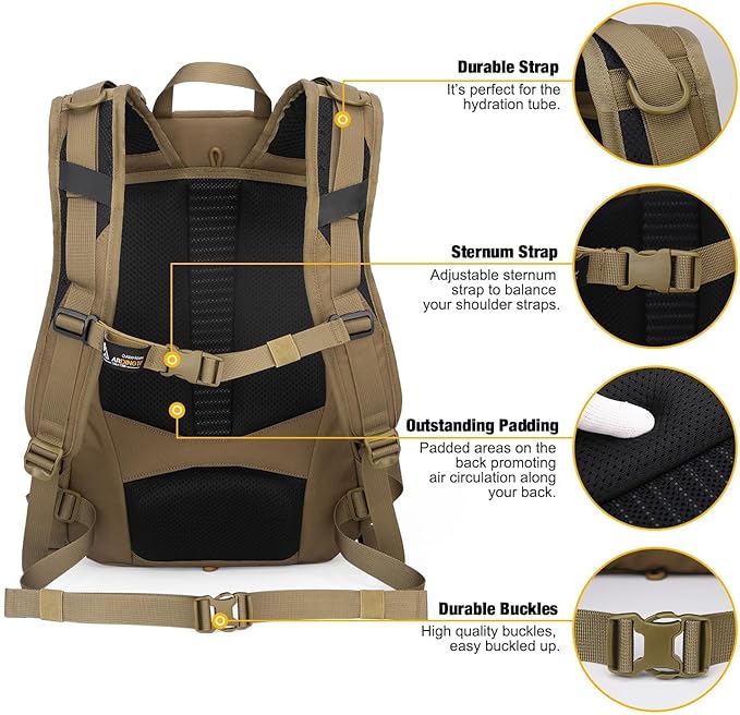 Mardingtop Tactical Military Backpack for Men,25L Molle Backpack, Cordura Backpack for Hiking,Camping