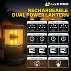 LUXPRO Rechargeable Dual-Power 1100 Lumen LED Lantern for Up to 150 Hours of Use - Camping Lantern with Built-in Power Bank - Dimmable LED Light with IPX4 Water-Resistant Rating (Camping Lantern)