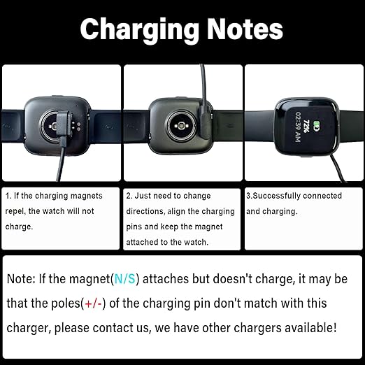 [2-Pack] Gloryfit Wacth Charger for Puqo T80/Cillso T80/Csasan T70/Matast T60 Magnetic USB Charging Cable, Compatible with T80 T70 T60 Smart Watch Charger (Black&Black)