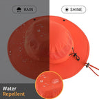 Home Prefer UPF50+ Mens Sun Hat Wide Brim Womens UV Protection Beach Bucket Hat for Fishing Hiking Snap Up Cowboy Hat