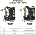 INOXTO Hydration Vest Backpack,Lightweight Water Running Vest Pack with 1.5L Water Bladder Bag Daypack for Hiking Trail Running Cycling Race Marathon for Women Men