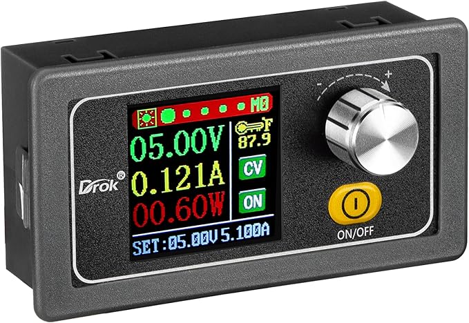 DROK Adjustable Voltage Regulator DC, Buck Boost Converter 6.0V-36V 9v 12v to DC 0.6-36V 24v 5A Power Supply Panel, Constant Current Volt Step Up Down Module