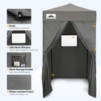 EAGLE PEAK Flex Ultra Compact 4x4 Pop-up Canopy, Sun Shelter, Changing Room, Portable Privacy Canopy Cabana for Pool, Fashion Photoshoots, or Camping, Dark Gray