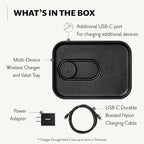 Courant MAG:3 Classics Charger and Tray - Italian Leather, Multi-Device Charger Compatible with MagSafe iPhones 16, 15, 14, 13, 12 or Wireless AirPod Cases (Black)