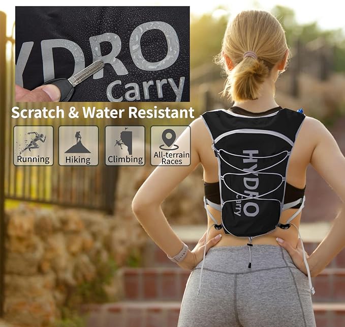 Lightweight Running Vest for Women and Men Hydration Backpack Pack with 1.5L Water Bladder Bag for Hiking Trail Running Gear Cycling Marathon