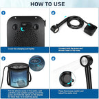 Portable Shower for Camping, [Upgraded] Spopal 8000mAh Rechargeable Camping Shower with 5 Adjustable Speeds, 4 Spray Modes, LED Display, IPX8 Waterproof Outdoor Shower Kit for Hiking, Travel, Car, Pet