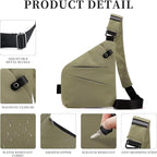 Anti Theft Crossbody Travel Bag for Women Men,Multi-pocket Crossbody Bag,Slim Sling Bag with Adjustable Strap
