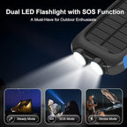 Solar Charger Power Bank, 38800mAh Portable Phone Charger with 1 Type-C & 2 USB-A Ports Built-in Dual LED Flashlight, 15W Fast Charging Waterproof Solar Panel Charger