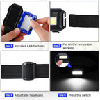 30 Pcs Halloween LED Headlamp Flashlight for Adults Outdoor Flashlight Headlamps with Adjustable Headband Waterproof Head Lights with 3 Modes 90 AAA Batteries for Forehead Work Family Camp Run Read