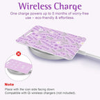 Wallet Tracker Card (iOS Only), Rechargeable Bluetooth Smart Tracking for Apple Find My Compatible Anti Tracker for Men Women Slim Item Locator for Purse Passport Key Luggage Tag (1Pcs/Purple FLR)