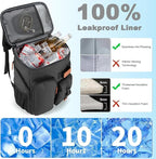 Insulated Cooler Backpack,33/45 Cans Multifunctional Double Deck Leakproof Cooler Bag with Sternum Strap,Large Capacity Lightweight Travel Camping Beach Backpack