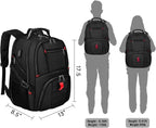 YOREPEK Large Backpack for Men, Extra Large Laptop Backpacks for Men Women, Water Resistant Travel Backpack Airline Approved Business Work Bag with USB Charging Port Fits 17 Inch Computer, Black
