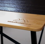 Bamboo/Aluminum Roll-Top Camping Table - Hybrid and Portable Aluminum-Top/Bamboo Folding Table with Adjustable Height Steel Frame by Caddis Sports