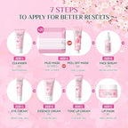 29Pcs Sakura Skincare Set, Skincare for Girls 10-12, Complete Skincare Routine for Clean, Soft and Hydrated Skin, Perfect Easter Basket Stuffers for Teen Girls
